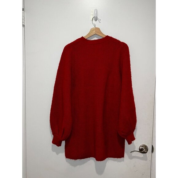 Show Me Your Mumu Red  Dixon Balloon Sleeves Knit Sweater Women's Size S - Picture 5 of 9